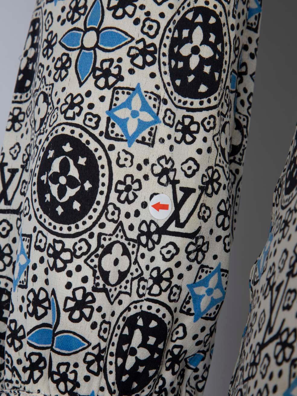 Louis Vuitton Monogram Print Long Sleeve Midi Dress Size XL 4