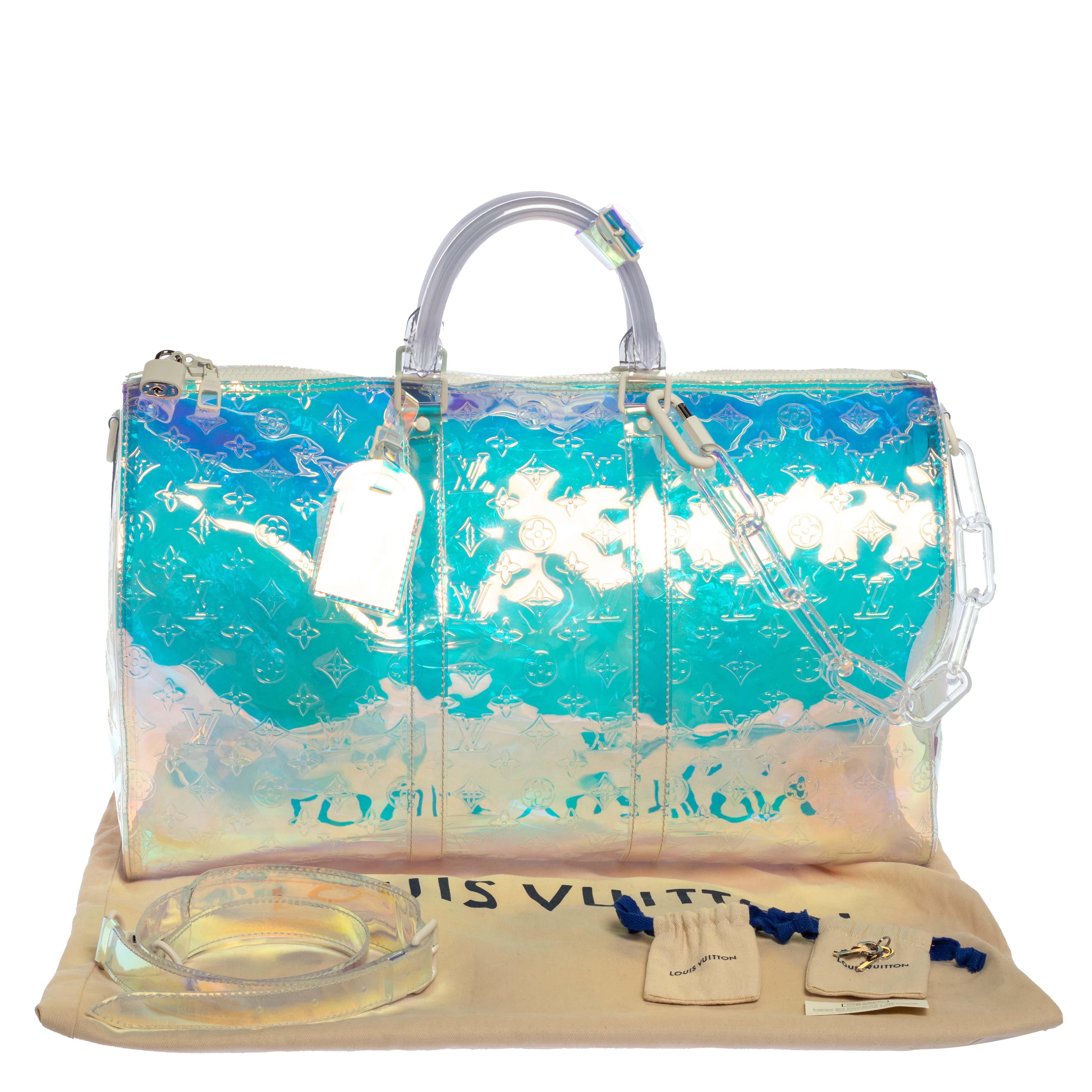 Louis Vuitton Monogram Prism Keepall Bandouliere 50 Bag 14