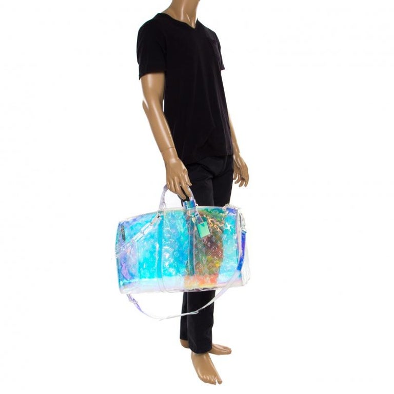 Louis Vuitton Monogram Prism Keepall Bandouliere 50 Bag For Sale at 1stDibs