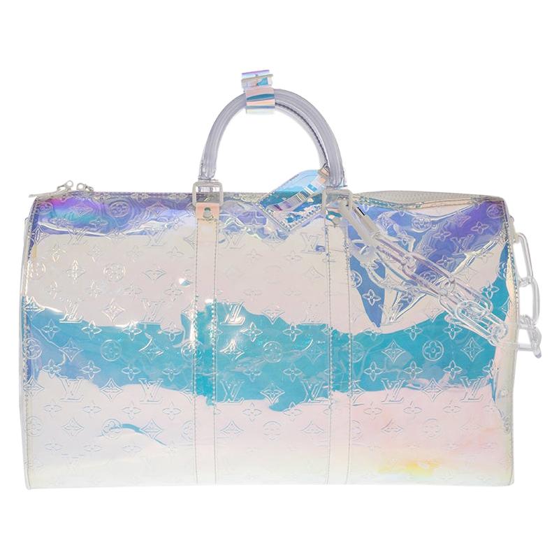 Louis Vuitton Keepall Ss19 Hologram Prism 50 Bandouliere 870370 Travel Bag  For Sale at 1stDibs