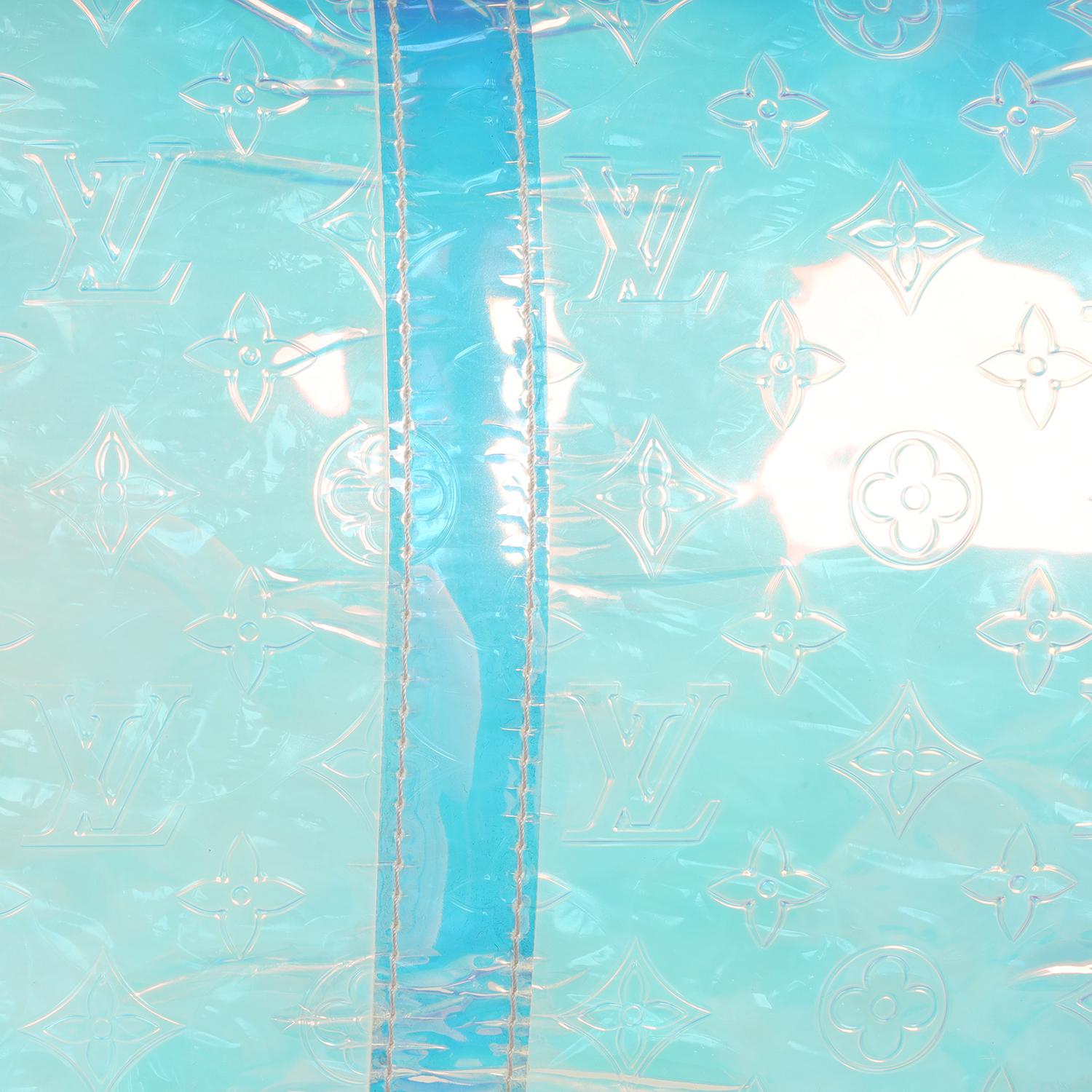 Louis Vuitton Monogram Prism PVC Keepall Bandouliere 50 Bag For Sale 15