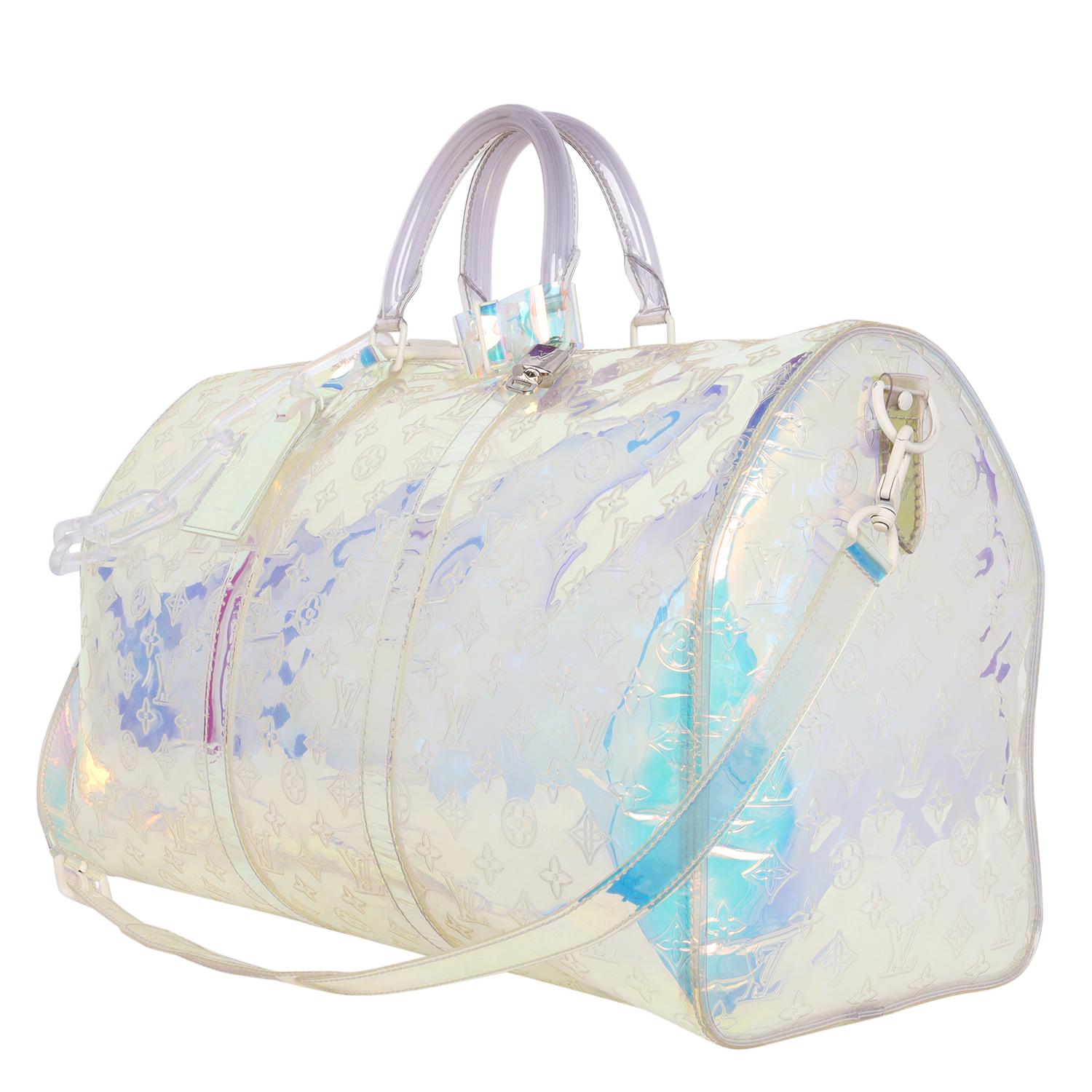 Louis Vuitton Monogram Prism PVC Keepall Bandouliere 50 Bag For Sale 1