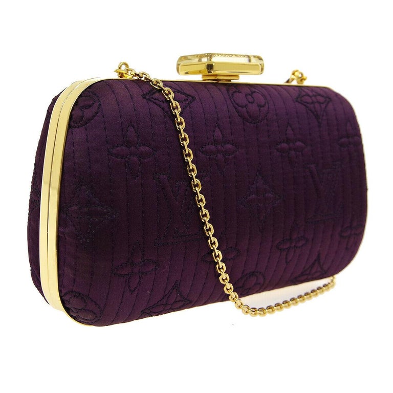 Louis Vuitton, Bags, Louis Vuitton Purple Monogram Satin Clutch