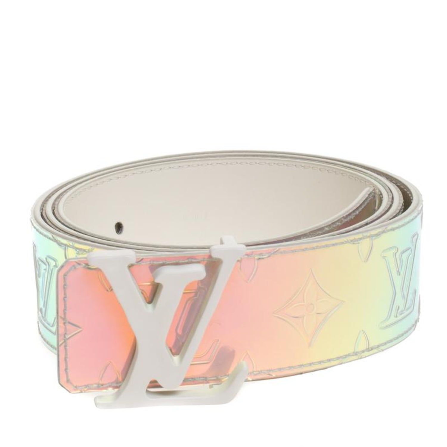 Louis Vuitton Monogram PVC Prism LV Shape Belt 100CM at 1stDibs | prism lv  belt, louis vuitton prism belt, lv prism belt