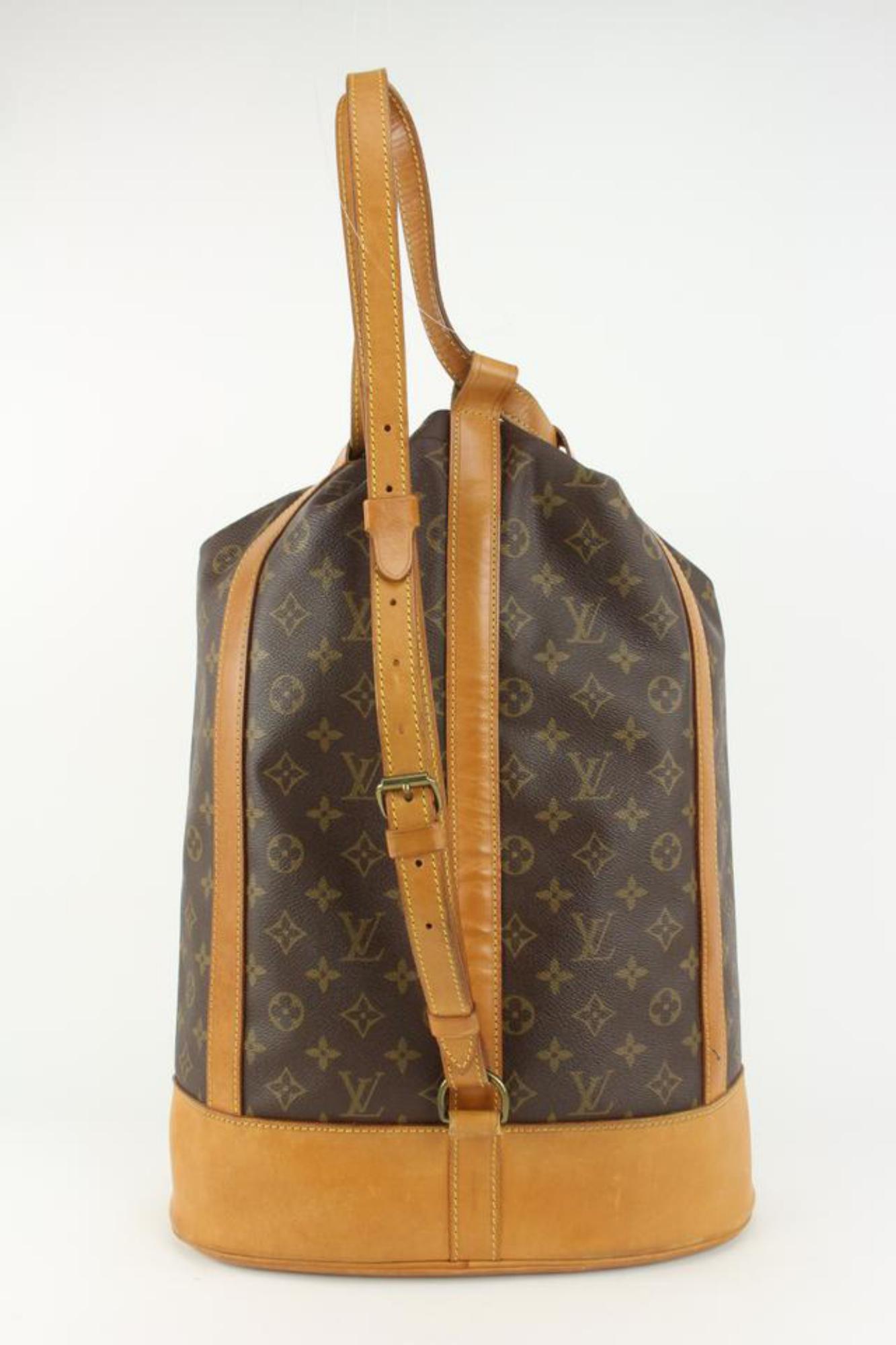 Louis Vuitton Monogram Randonnee GM Drawstring Bucket Sling Bag 1029lv56 In Good Condition For Sale In Dix hills, NY