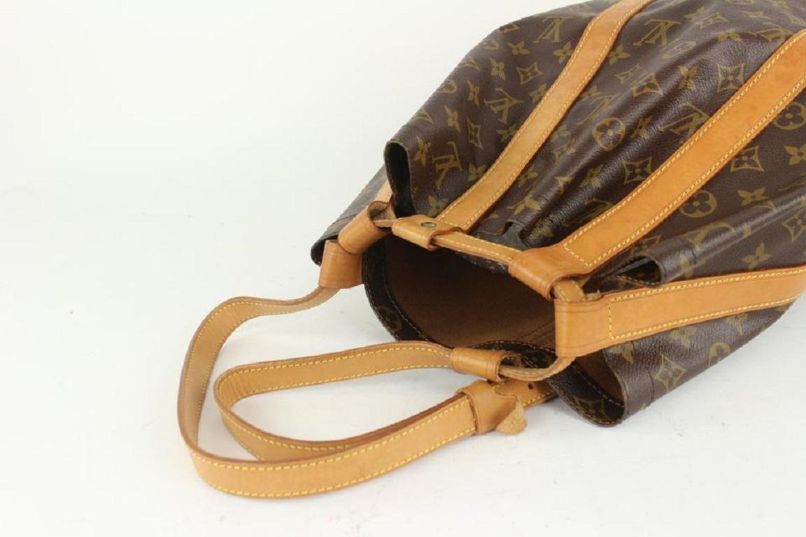 Brown Louis Vuitton Monogram Randonnee GM Drawstring Sling Backpack Hobo 1015lv37