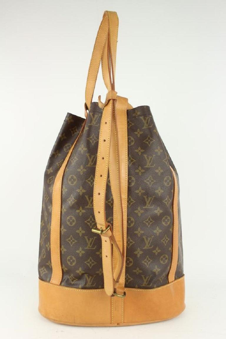 Women's Louis Vuitton Monogram Randonnee GM Drawstring Sling Backpack Hobo 1015lv37