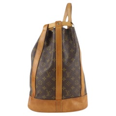 Used Louis Vuitton Monogram Randonnee PM Drawstring Hobo Sling Backpack Bag 5LZ1109
