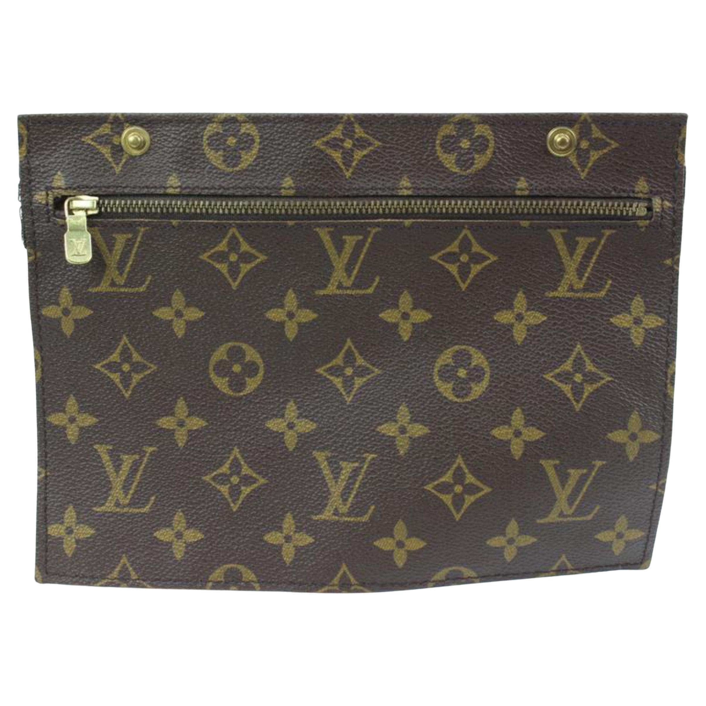 Louis Vuitton Monogram Randonnee Wristlet Pouch Insert Clutch 46LV35 For Sale