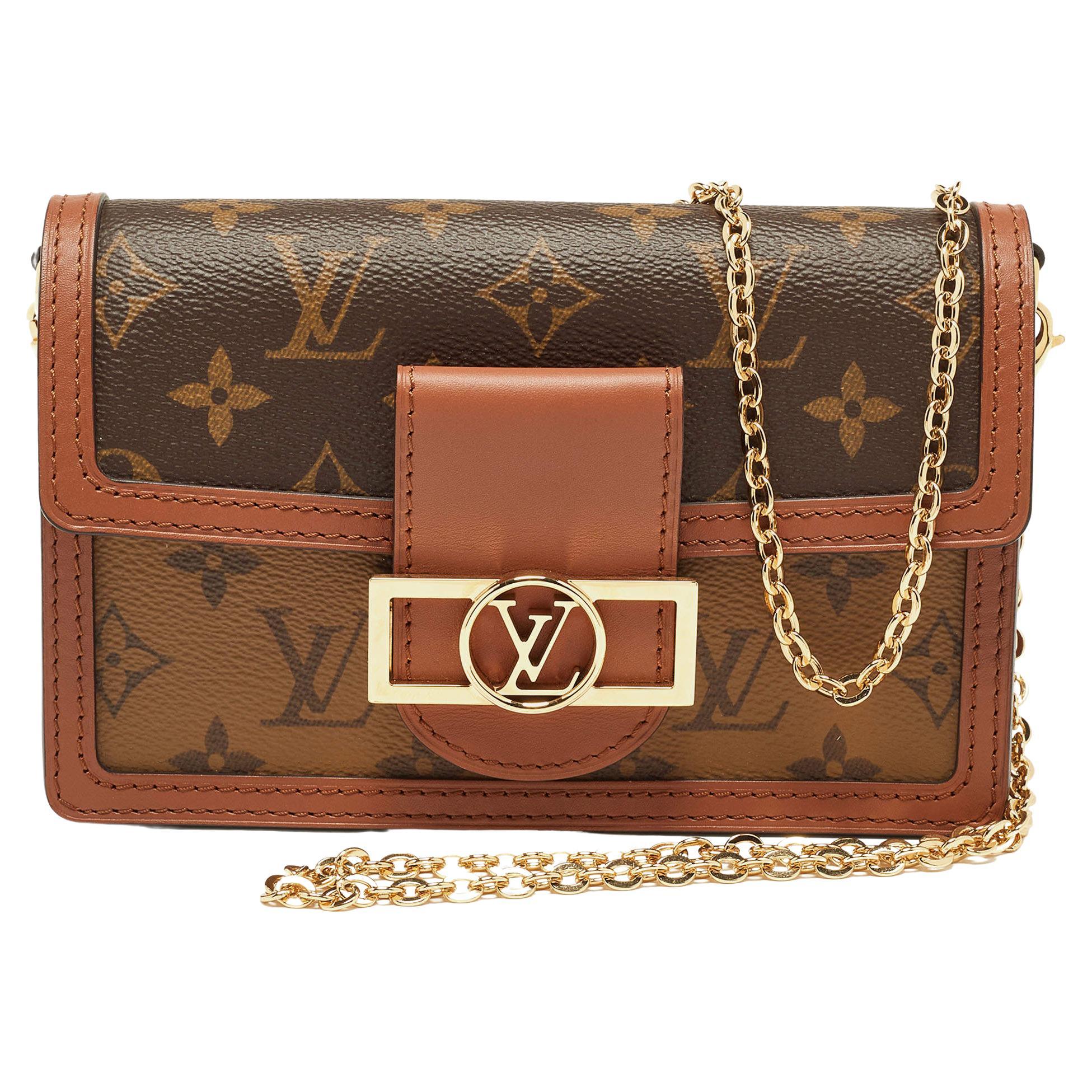 Louis Vuitton Dauphine Shoulder Bag Reverse Monogram Canvas MM at 1stDibs