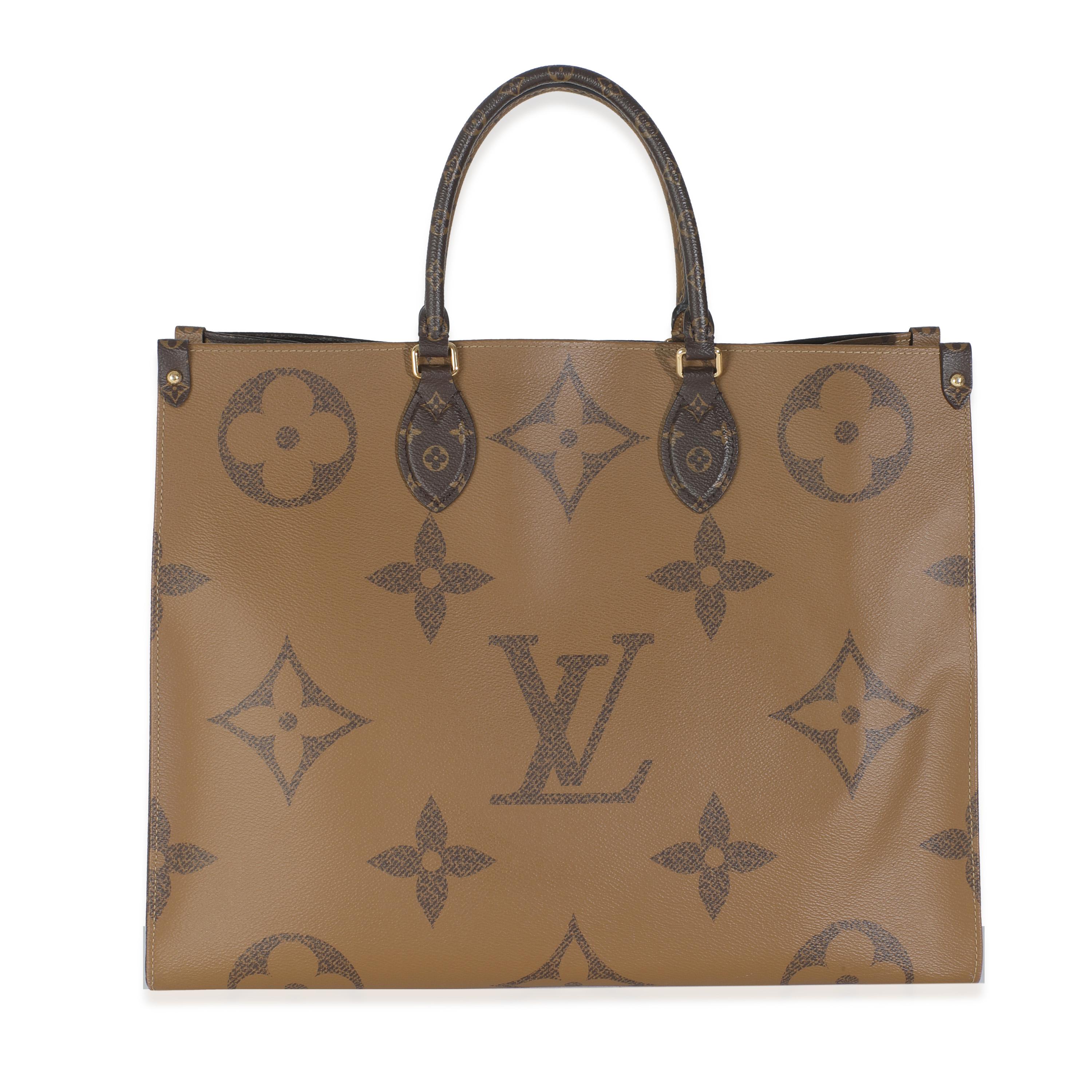 Listing Title: Louis Vuitton Monogram Reverse Canvas Onthego GM
SKU: 146046
Condition: Pre-owned 
Condition Description: This bag says it all. The Onthego bag from Louis Vuitton is designed for busy lifestyles. Topped with two Toron handles and two