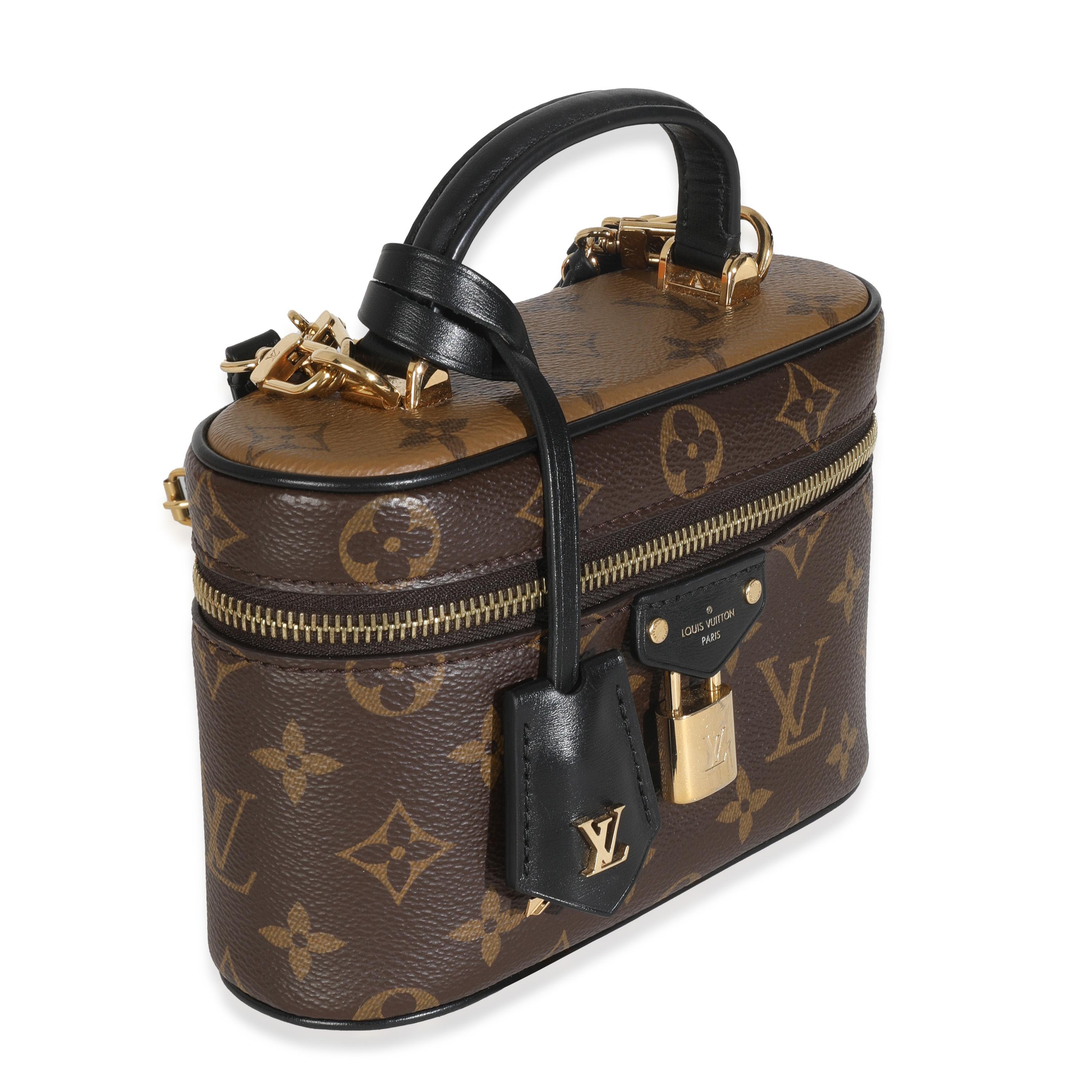 Nero Louis Vuitton Monogram Reverse Canvas Vanity PM in vendita