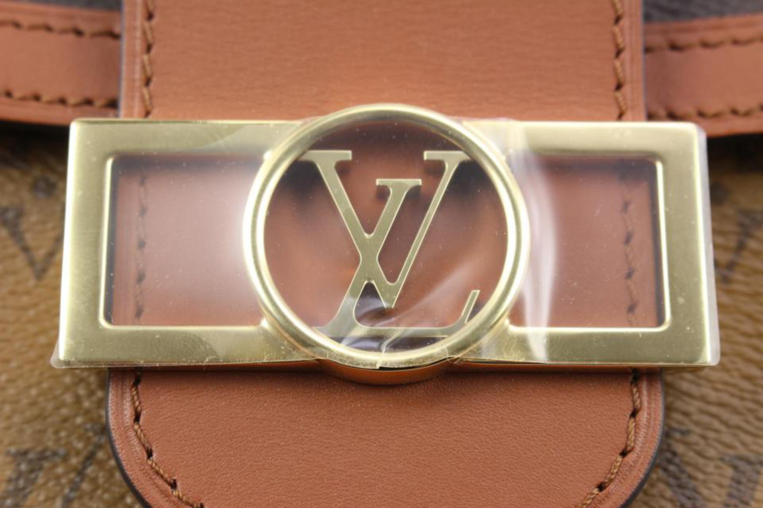 Women's Louis Vuitton Monogram Reverse Dauphine MM Flap Crossbody Chain Bag s27lv93