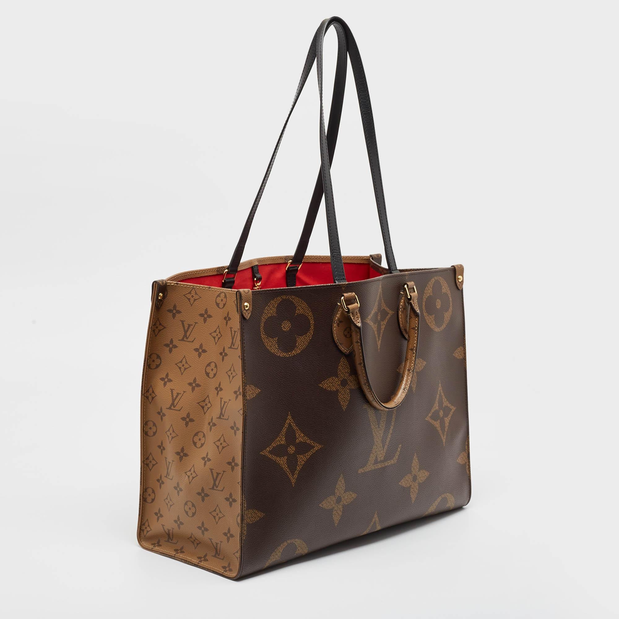 Noir Louis Vuitton - Sac OnTheGo GM en toile géante à monogramme inversé