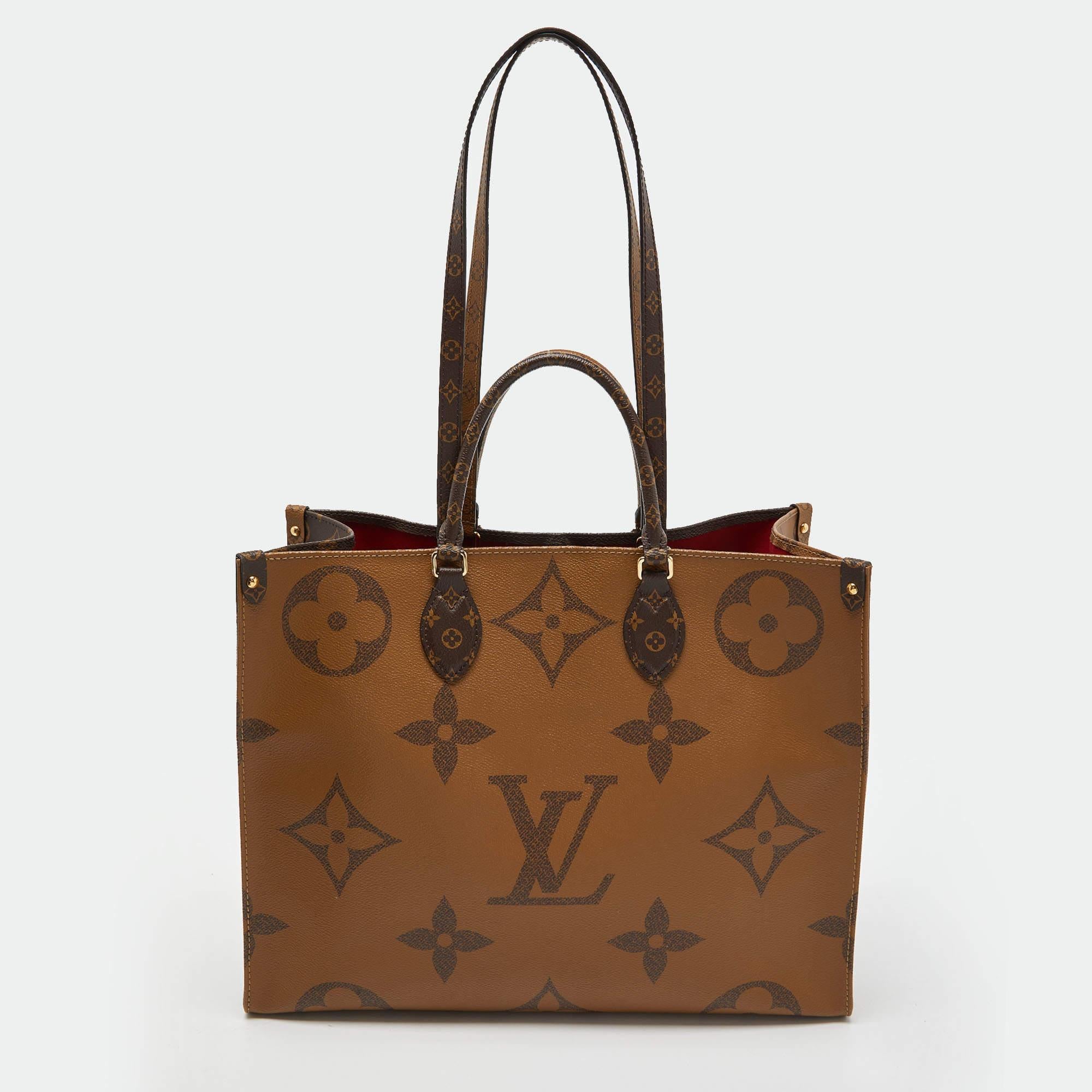 Louis Vuitton Monogram Reverse Giant Canvas OnTheGo GM Bag In Good Condition In Dubai, Al Qouz 2