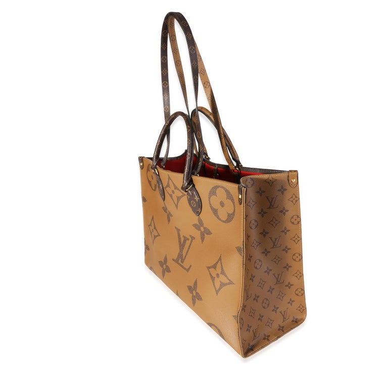 Louis Vuitton Tote OntheGo GM Bag Giant Reverse Monogram Tote Bag Added  Insert M45320 Preowned Brown Leather ref.673904 - Joli Closet