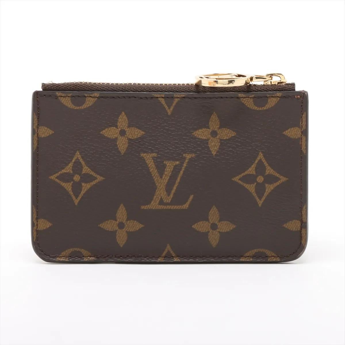 Marrone Louis Vuitton Monogram Reverse Romy Coin Card Holder in vendita