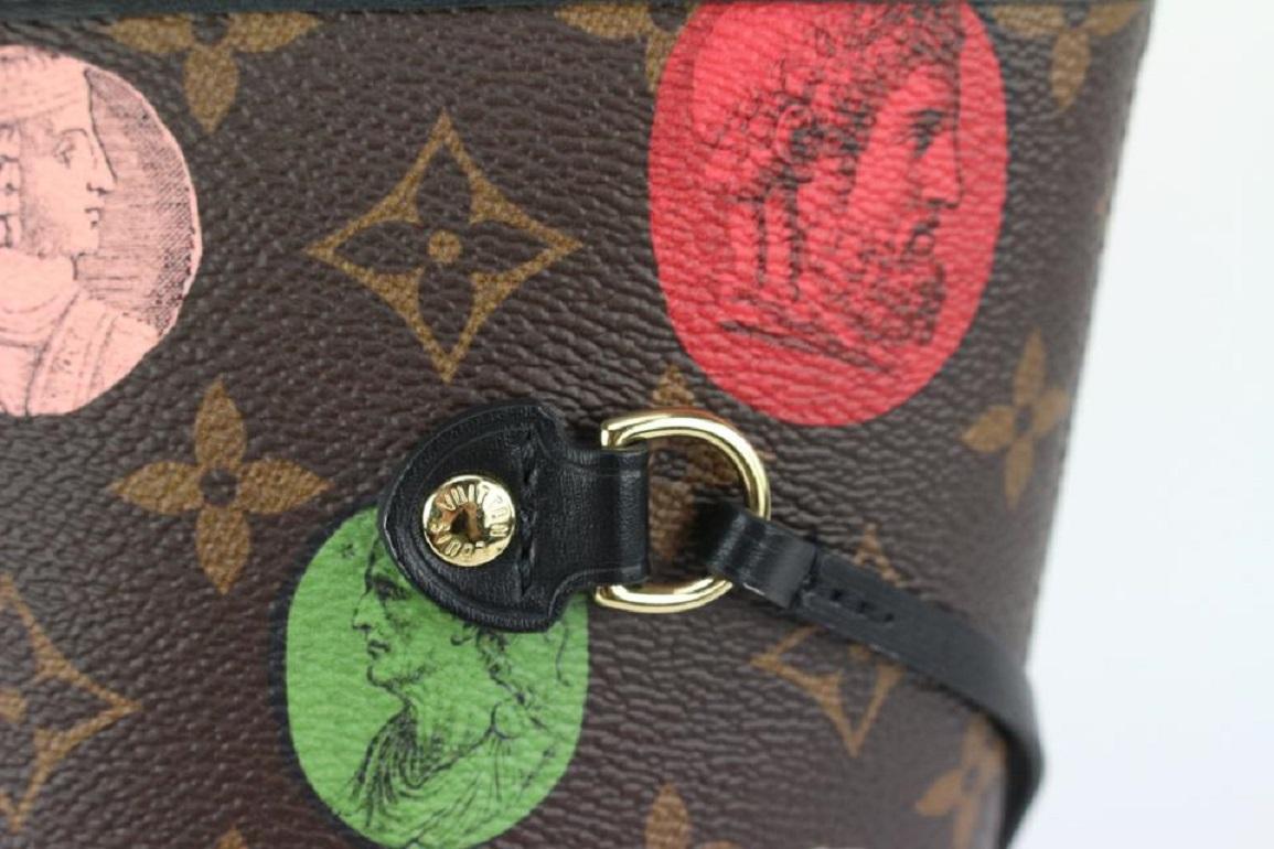 Louis Vuitton Monogram Roman Cameo Fornasetti Neverfull MM with Pouch 235lv89 2