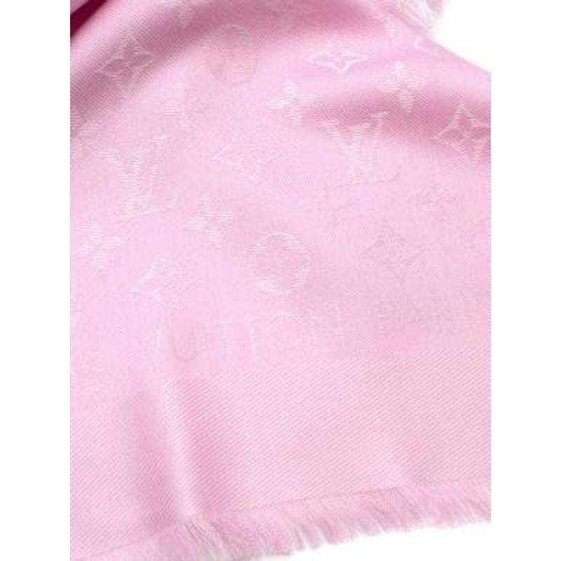 Louis Vuitton Monogram Rose Ballerine Silk & Wool Scarf In Excellent Condition In London, GB