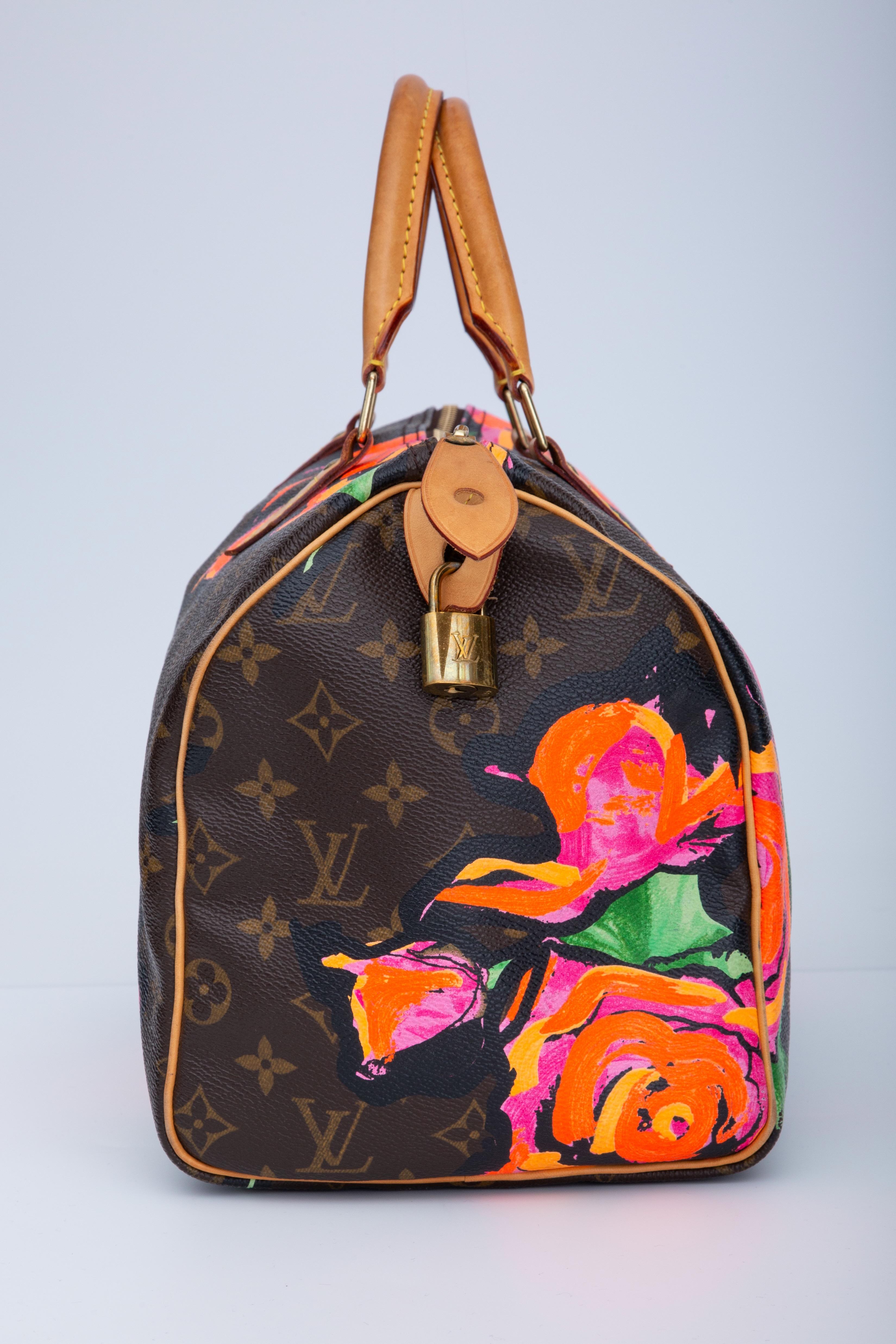 Women's or Men's Louis Vuitton Monogram Roses Speedy 30 Handbag (2008) For Sale