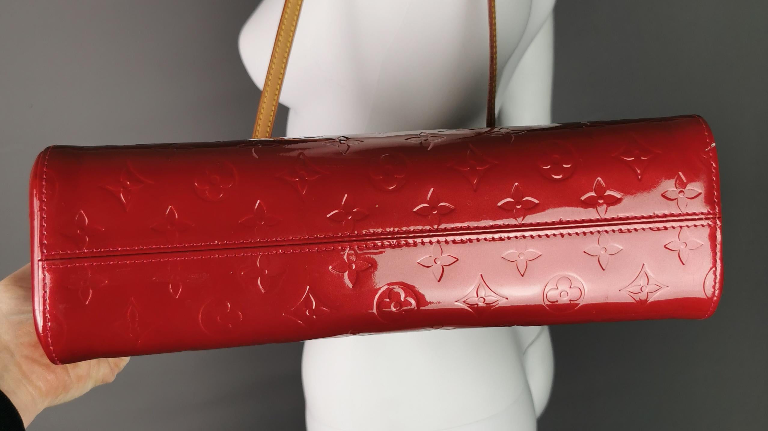 Louis Vuitton monogram Roxbury Drive handbag, Pomme D'amour, Red Vernis leather 11