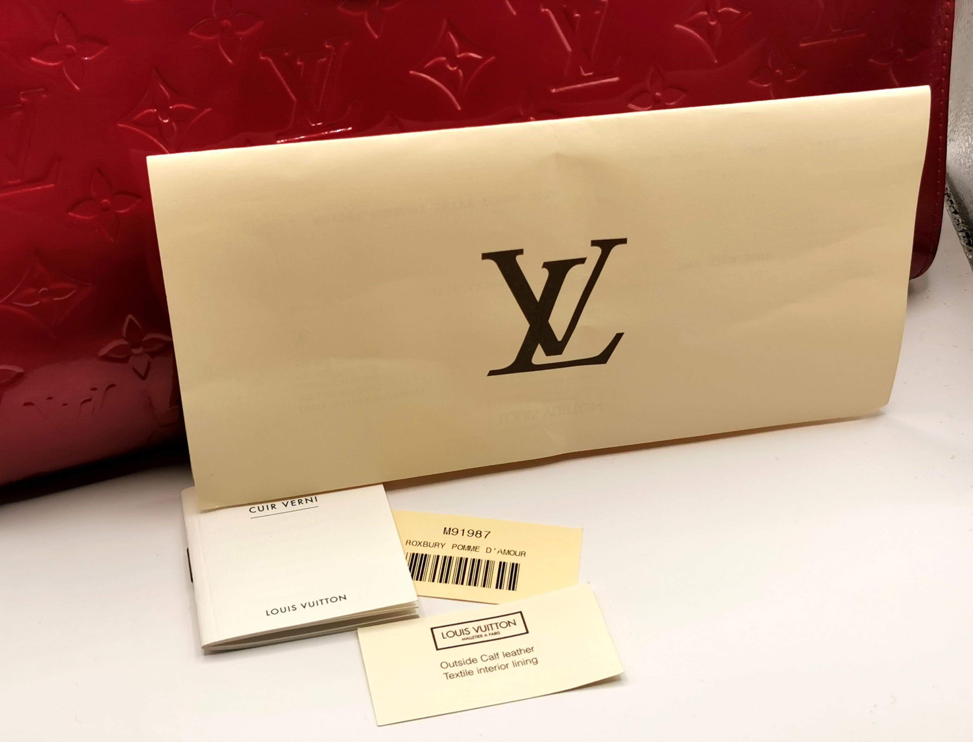 Louis Vuitton monogram Roxbury Drive handbag, Pomme D'amour, Red Vernis leather 5