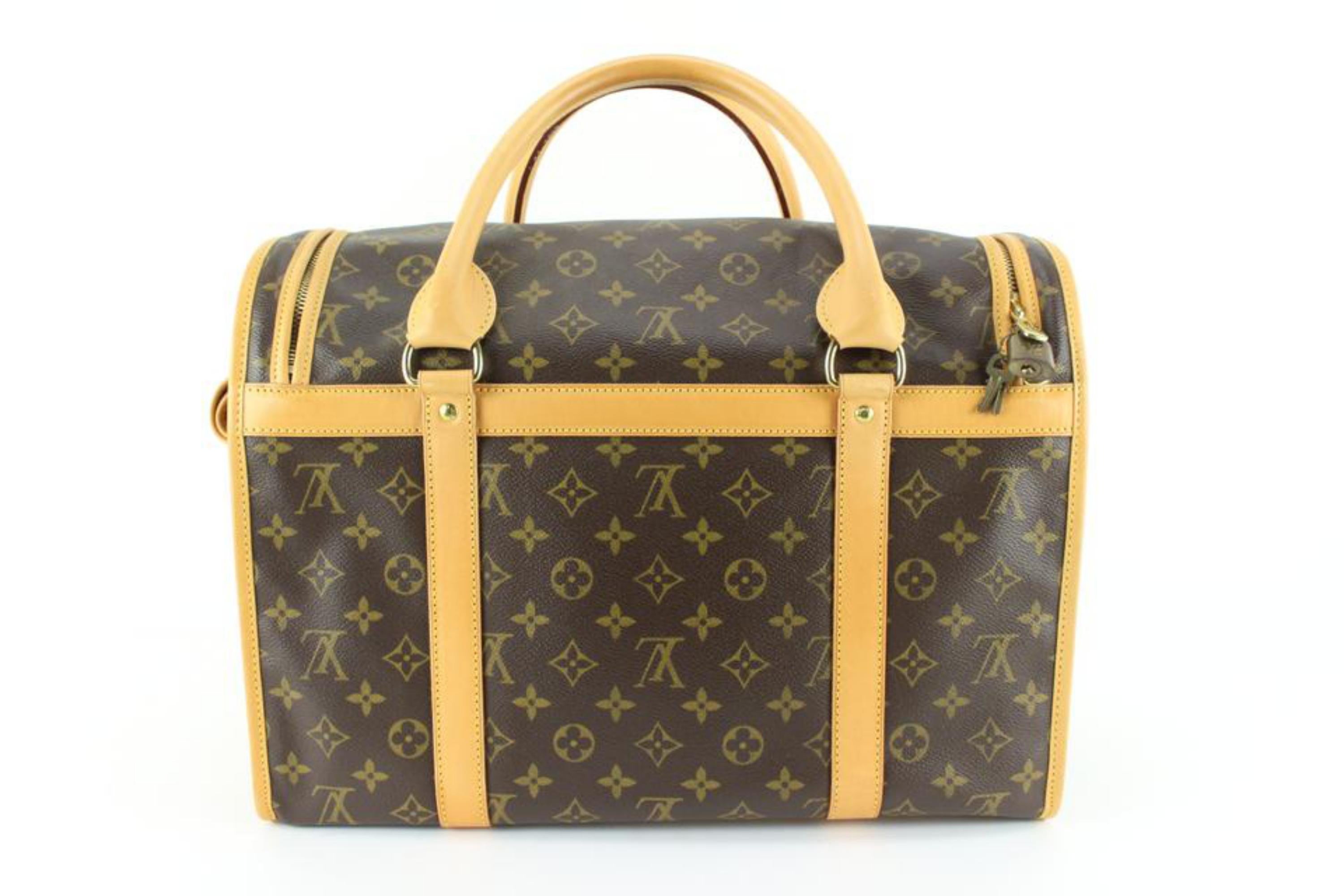 Brown Louis Vuitton Monogram Sac Chien 40 Dog Carrier Pet Bag  51lz815s For Sale