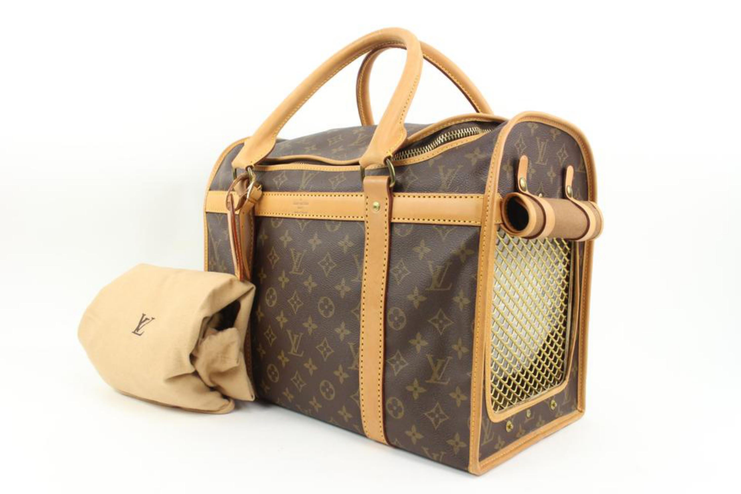 Louis Vuitton Monogram Sac Chien 40 Pet Carrier Dog Bag 38lv223s For Sale 4
