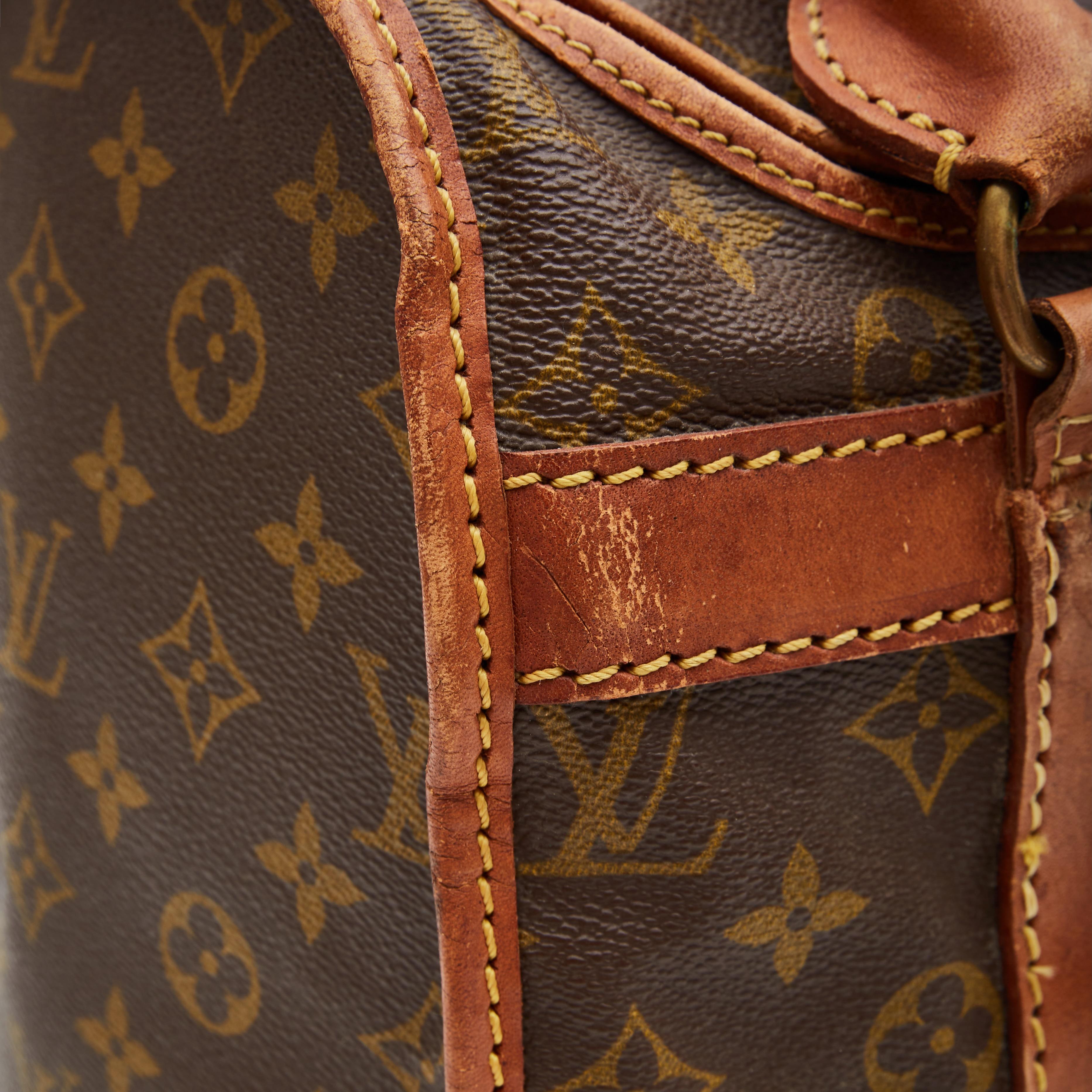 Brown Louis Vuitton Monogram Sac Chien Pet Carrier 35 (Circa 1990s) For Sale