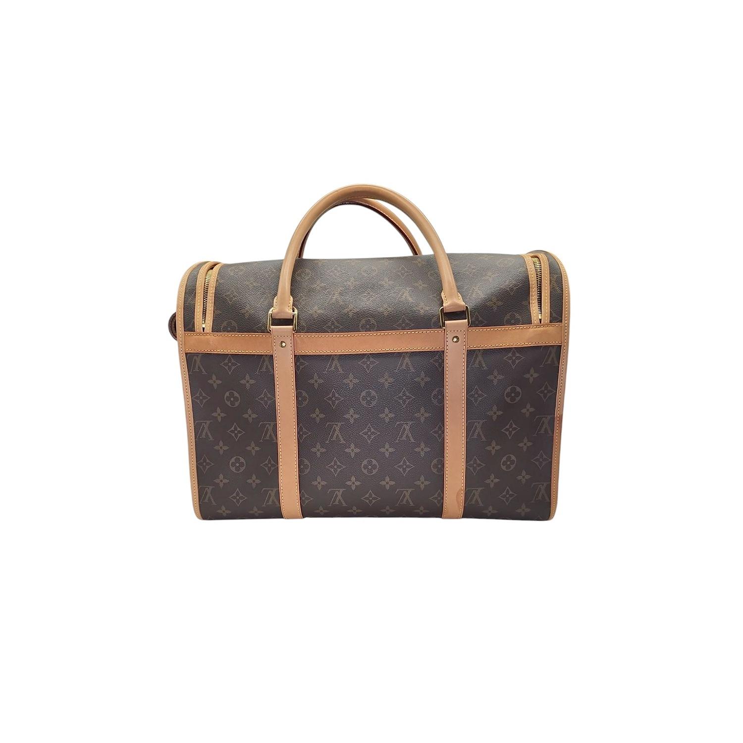 Brown Louis Vuitton Monogram Sac Chien Pet Carrier NM For Sale
