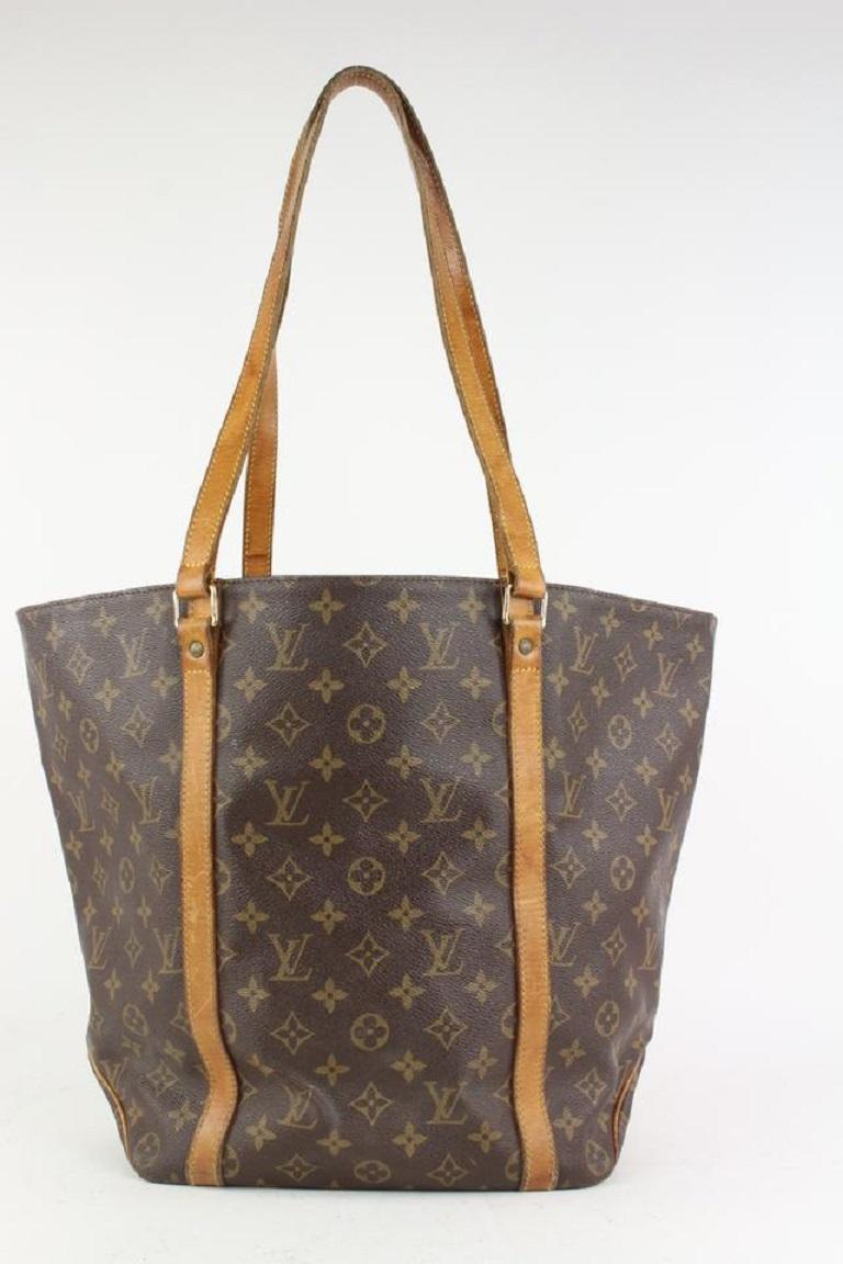 Brown Louis Vuitton Monogram Sac Shopping Tote Bag 7LZ1019  For Sale