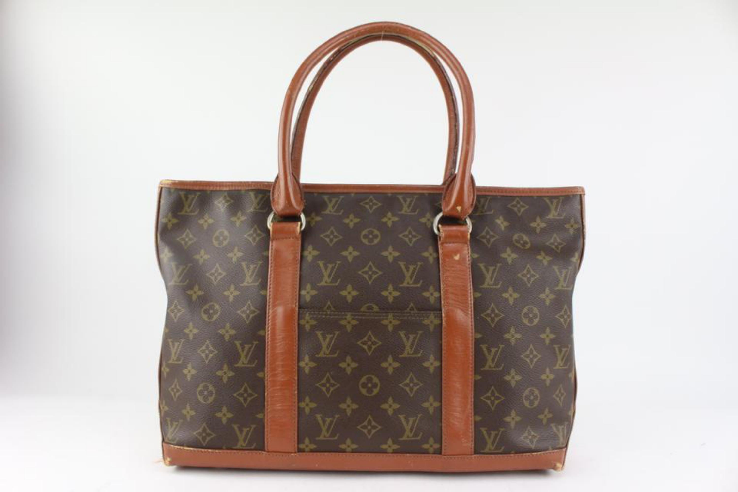Louis Vuitton Monogram Sac Weekend PM Zip Tote bag 1119lv50 In Fair Condition For Sale In Dix hills, NY