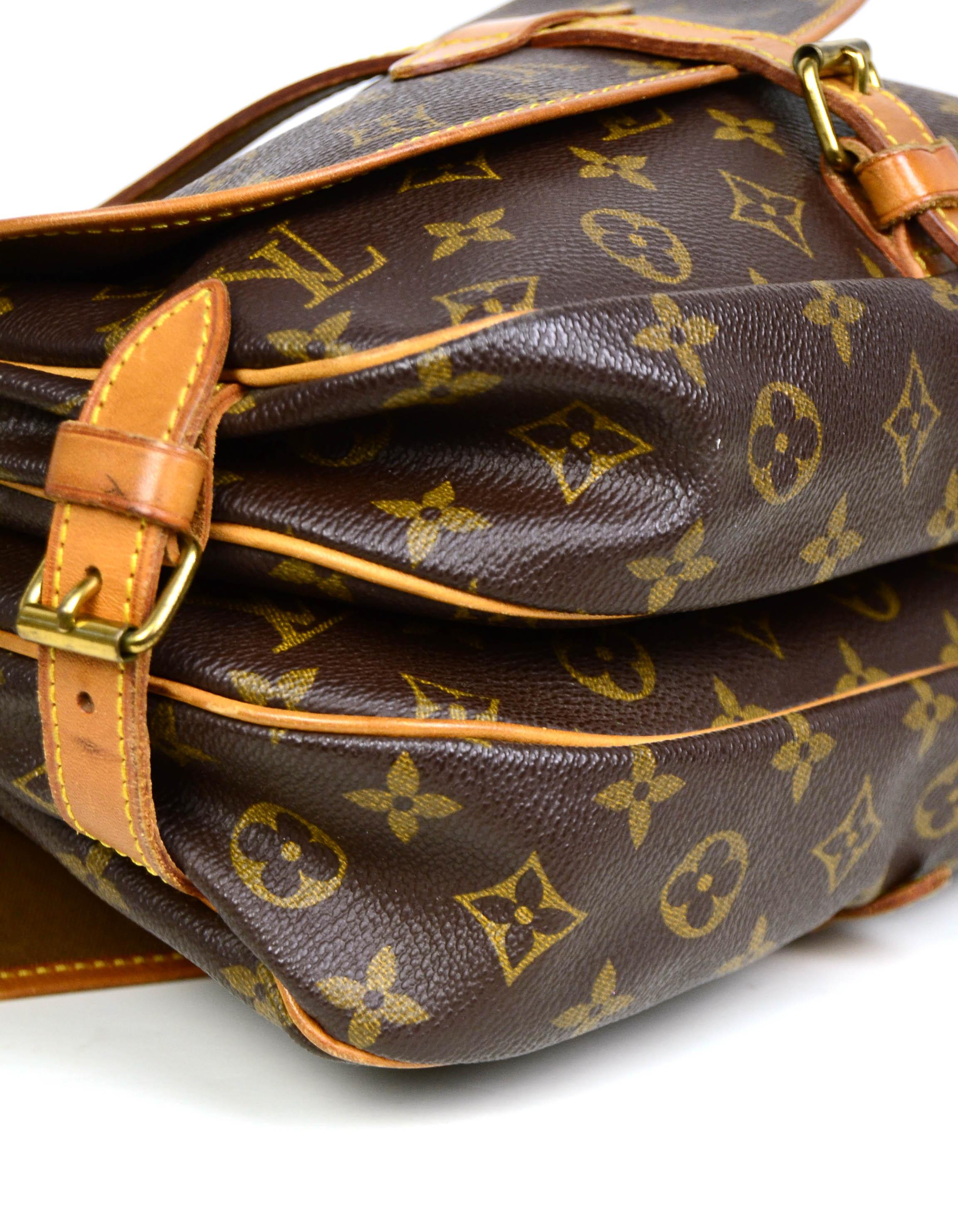 Louis Vuitton Monogram Saumur 30 Double Saddle Messenger Crossbody Bag In Good Condition In New York, NY