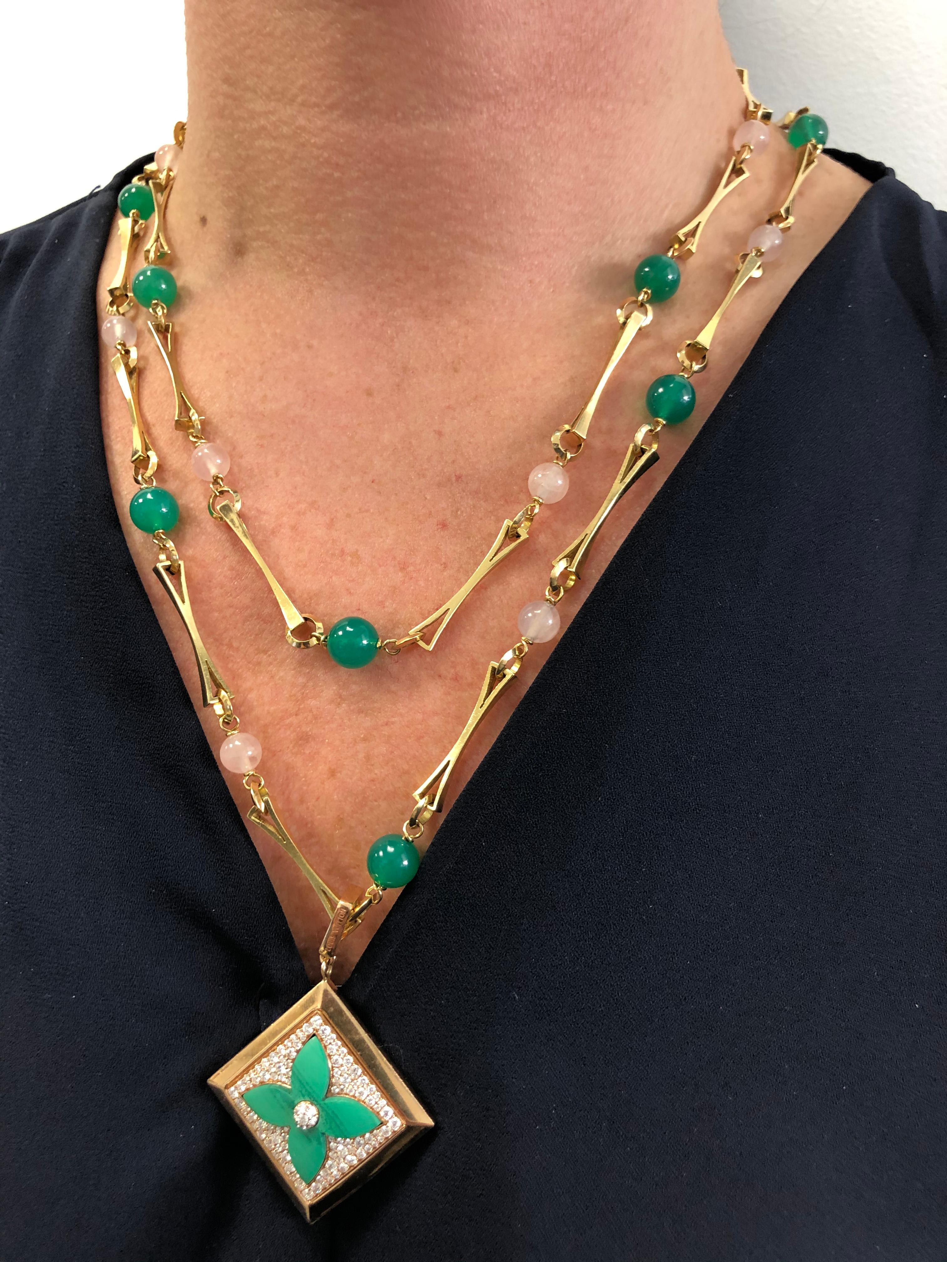 green louis vuitton necklace