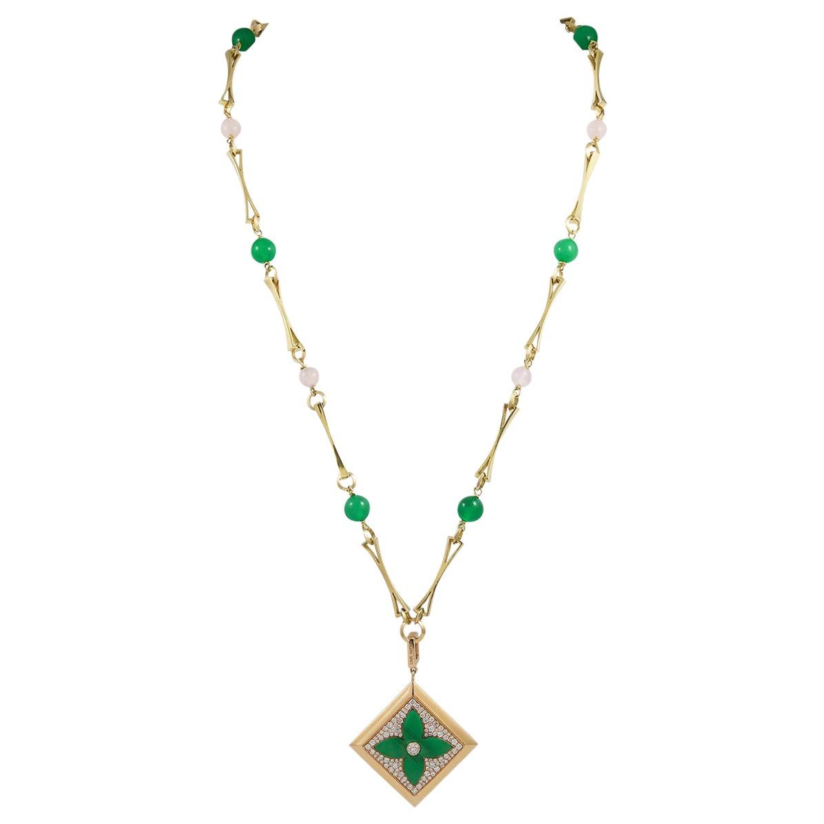 Collar Desmontable Louis Vuitton Monograma Sautoir Diamante Oro Amarillo
