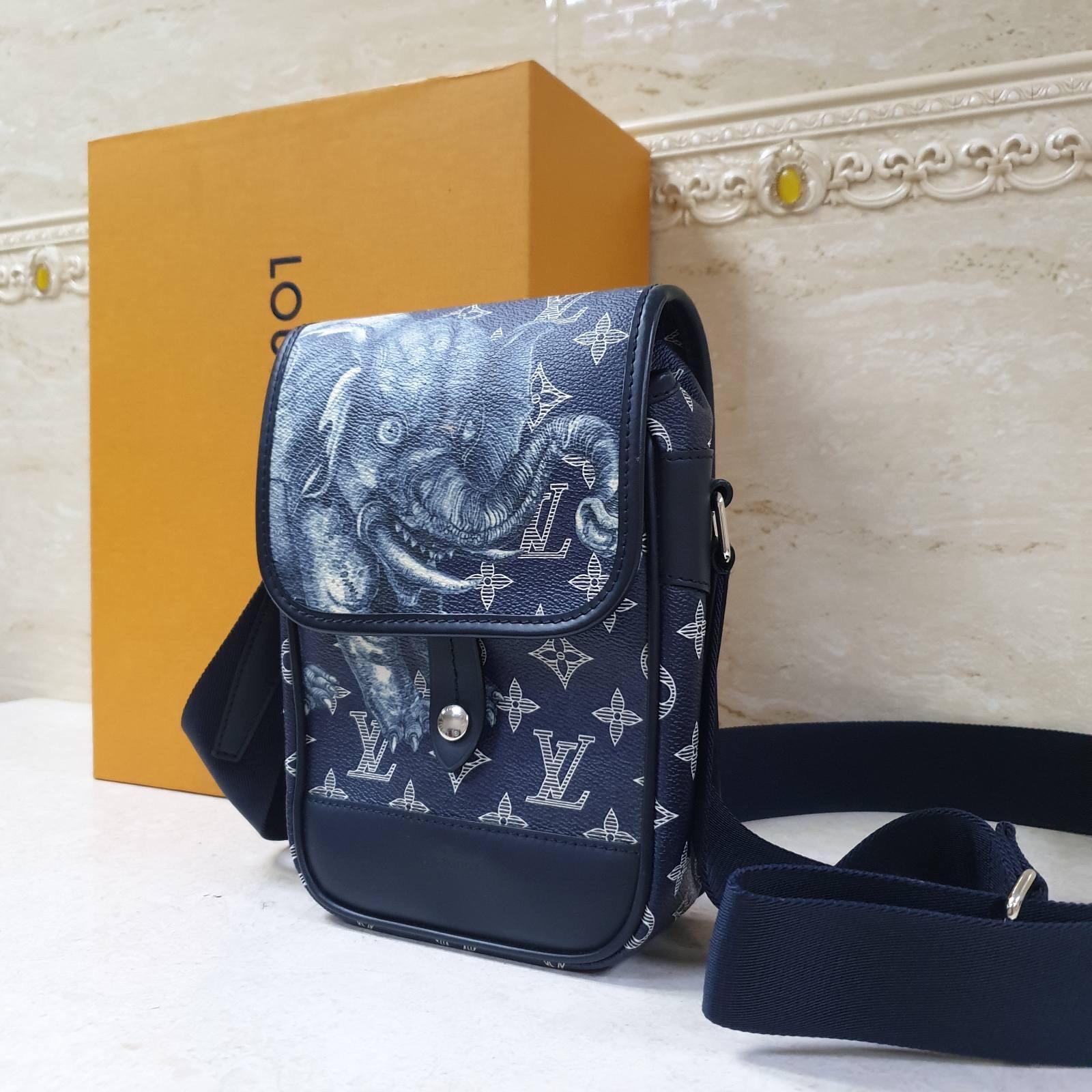 Black Louis Vuitton  Monogram Savanna Elephant Chapman Brothers Shoulder Bag For Sale