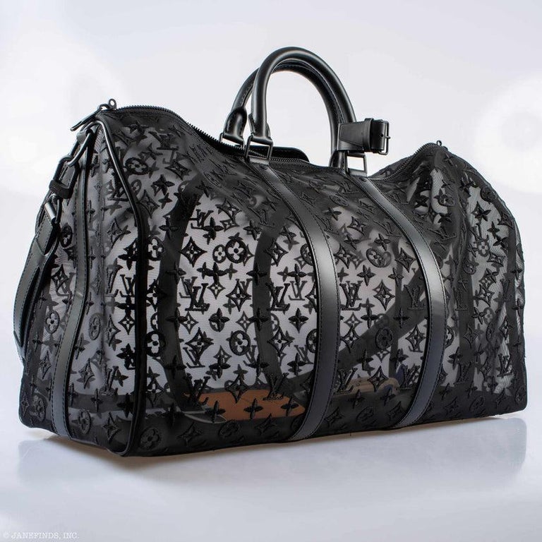 Louis Vuitton Monogram See Through Keepall Bandouliere 50 Black