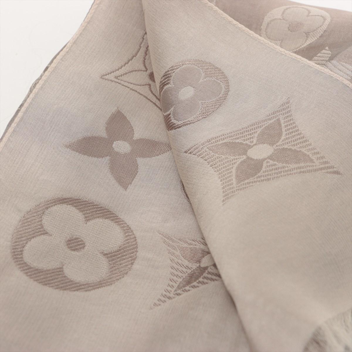 Louis Vuitton Monogram Shawl Viscose x Silk Greige In Good Condition In Humacao, PR