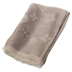 Louis Vuitton Monogram Shawl Viscose x Silk Greige