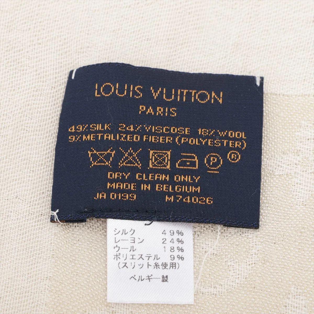 Louis Vuitton Monogram Shine Halstuch Weiß Damen im Angebot