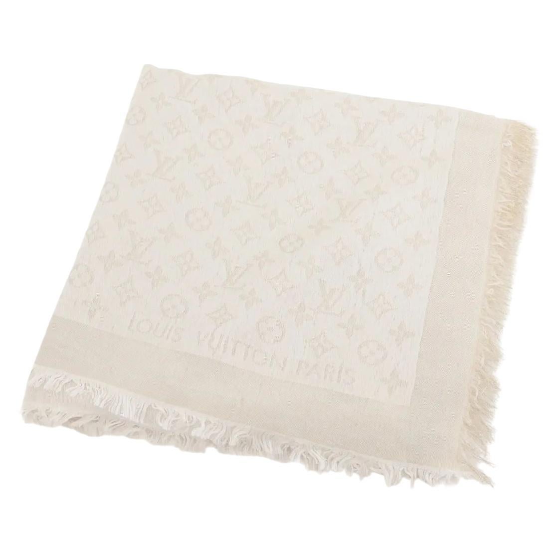 Louis Vuitton Monogram Shine Halstuch Weiß im Angebot