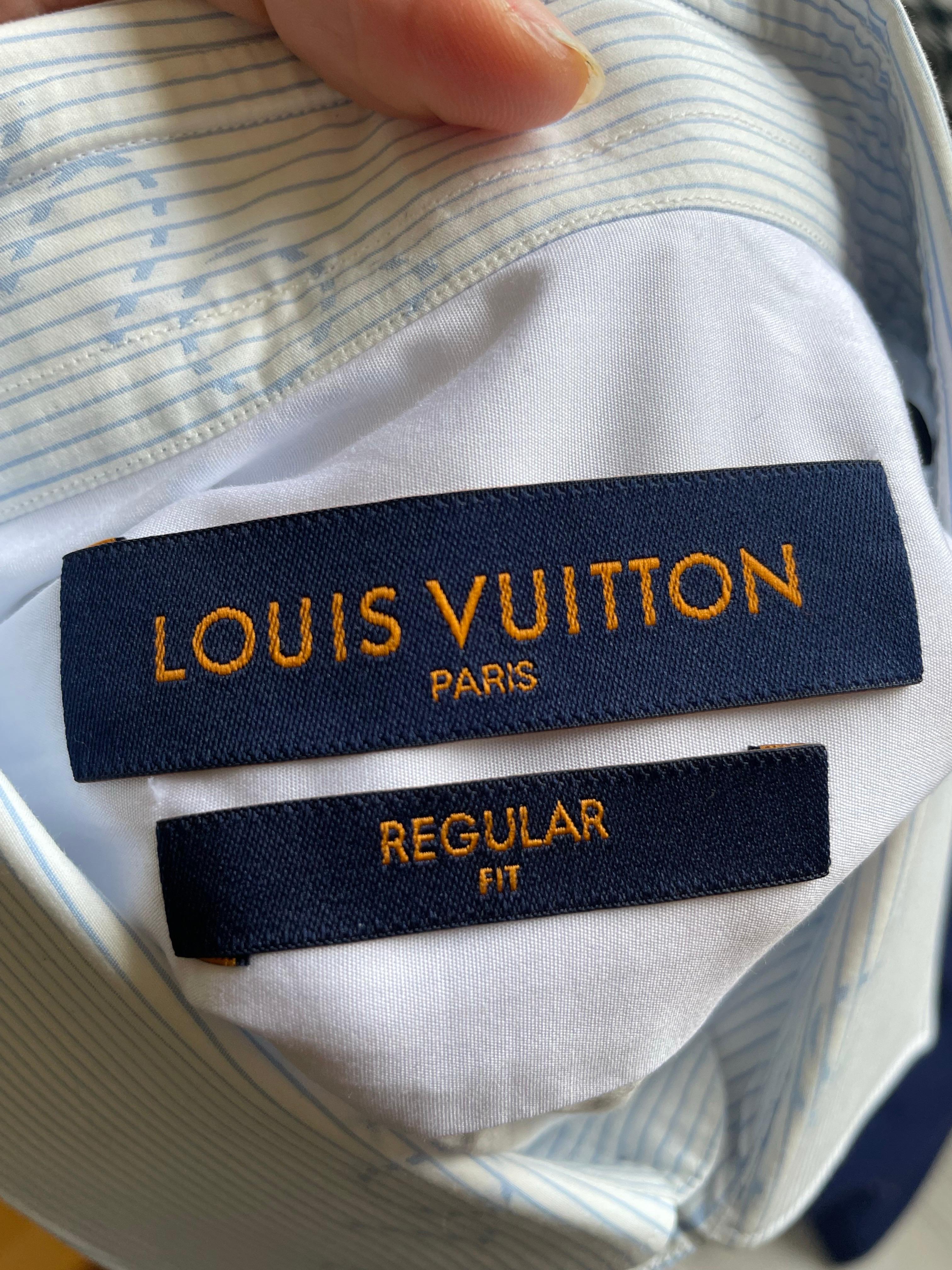 Camisa con monograma LOUIS VUITTON Gris en venta