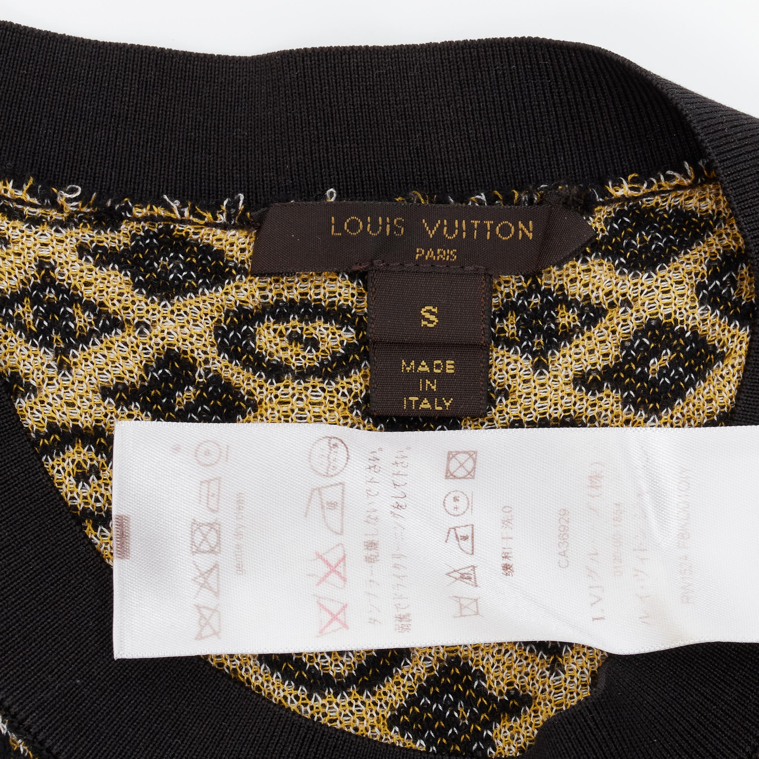 LOUIS VUITTON monogram silk cashmere knitted black stretch casual dress S 5