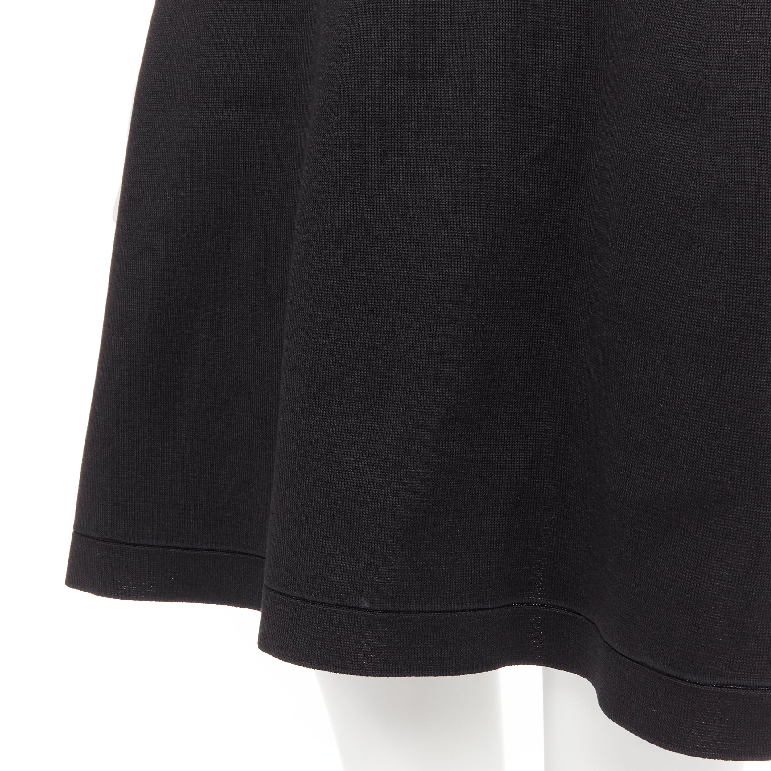 LOUIS VUITTON monogram silk cashmere knitted black stretch casual dress S 4