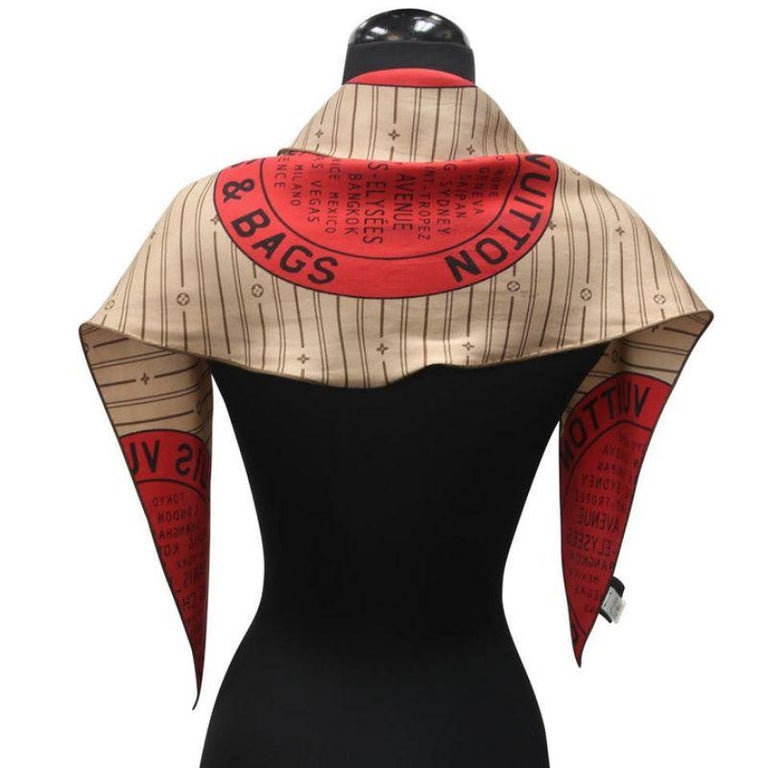 Auth Louis Vuitton 22SS silk scarf print blouse shirt multiCollar 40(173539