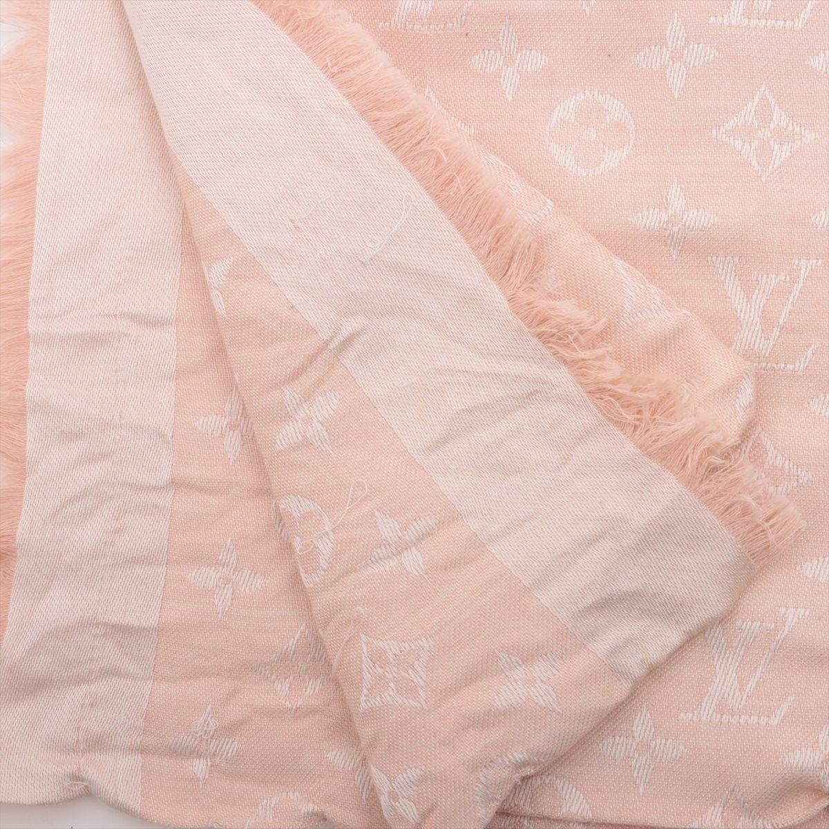 White Louis Vuitton Monogram Silk Shawl Pink For Sale