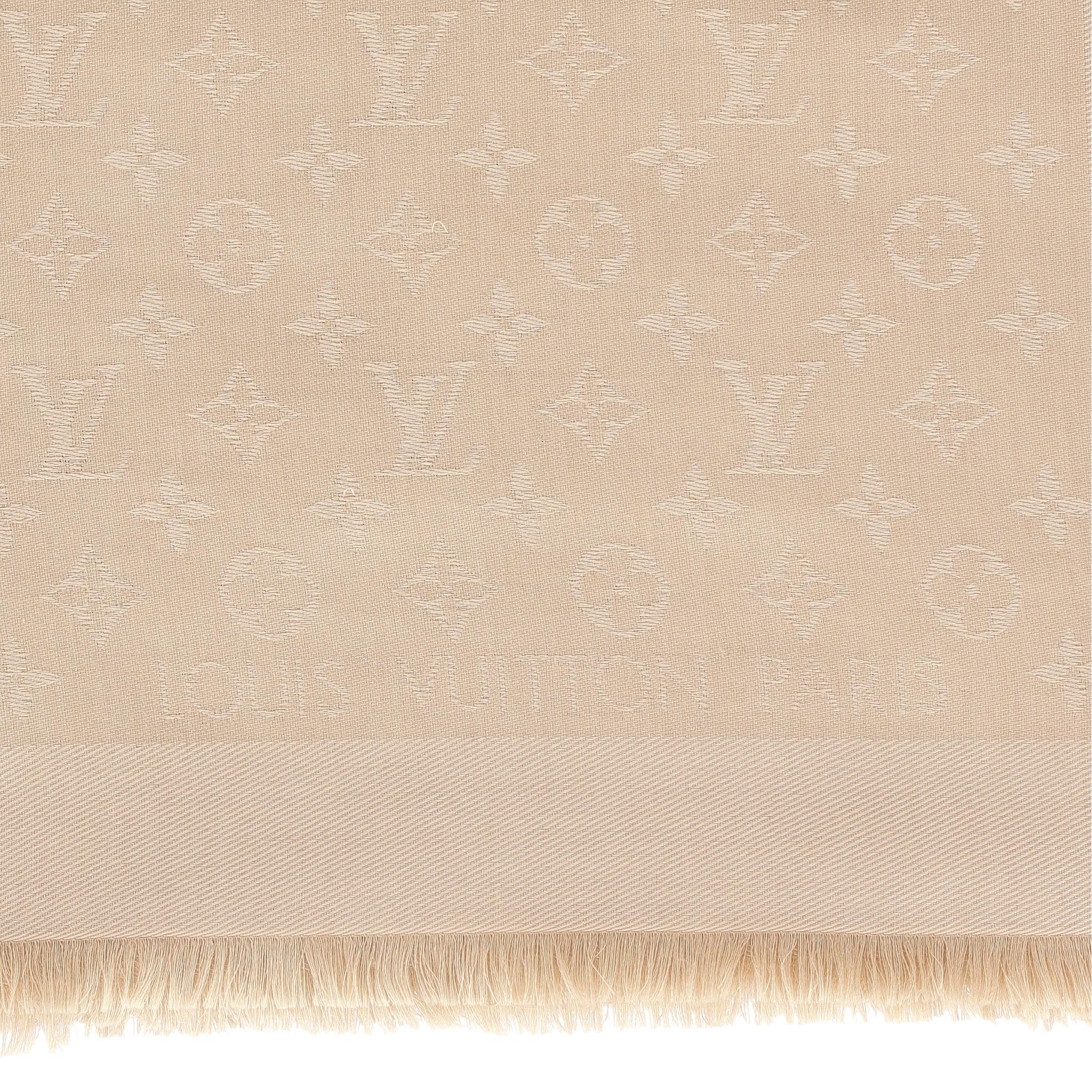 Scialle/Sciarpa in misto lana e seta Louis Vuitton Monogram in vendita 2