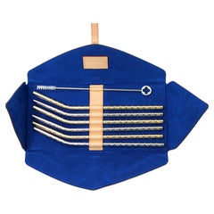 Set de paille en aluminium A Silver et Gold-Tone Monogram de Louis Vuitton