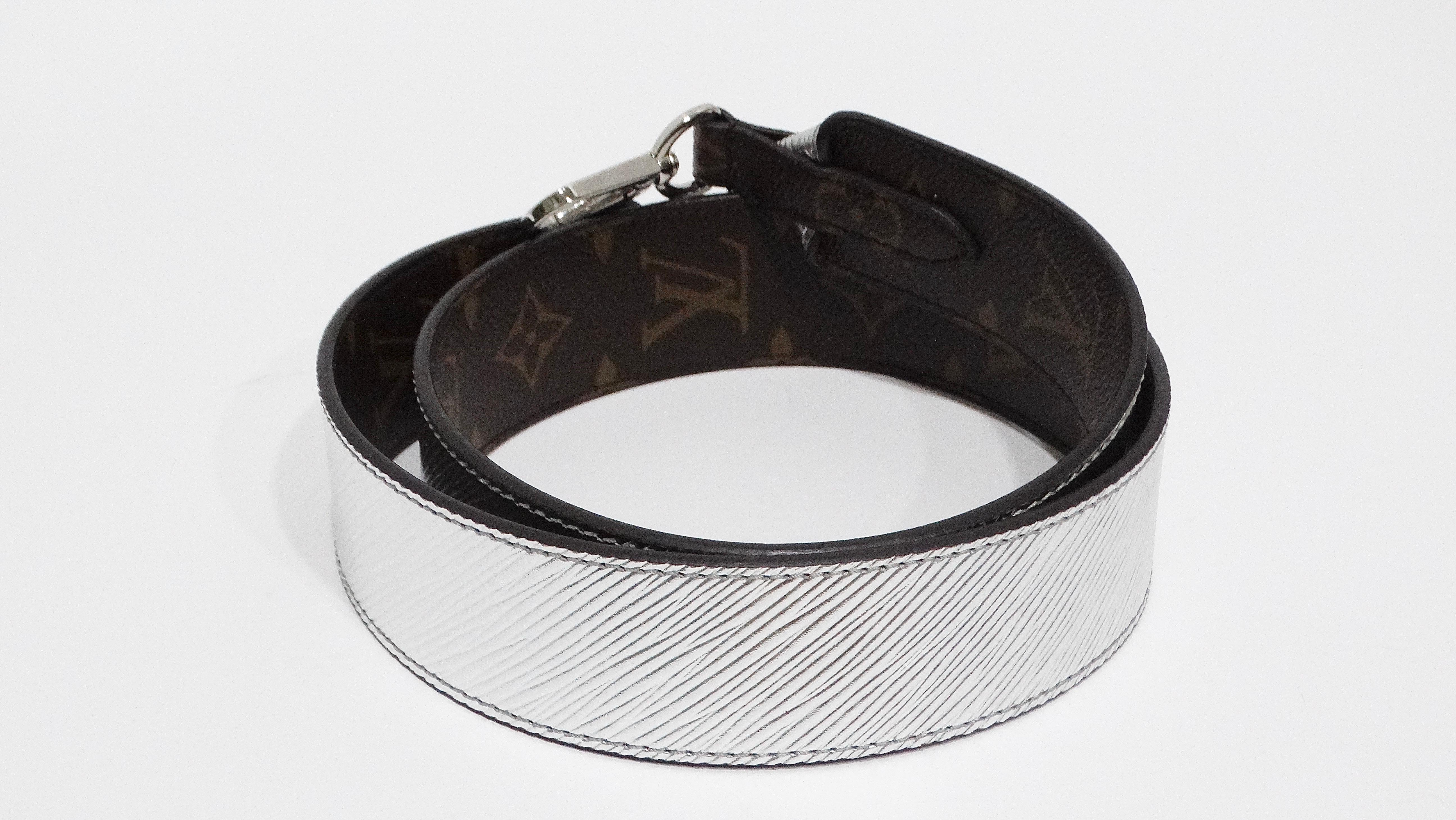 Black Louis Vuitton Monogram Silver Metallic Reversible Shoulder Strap