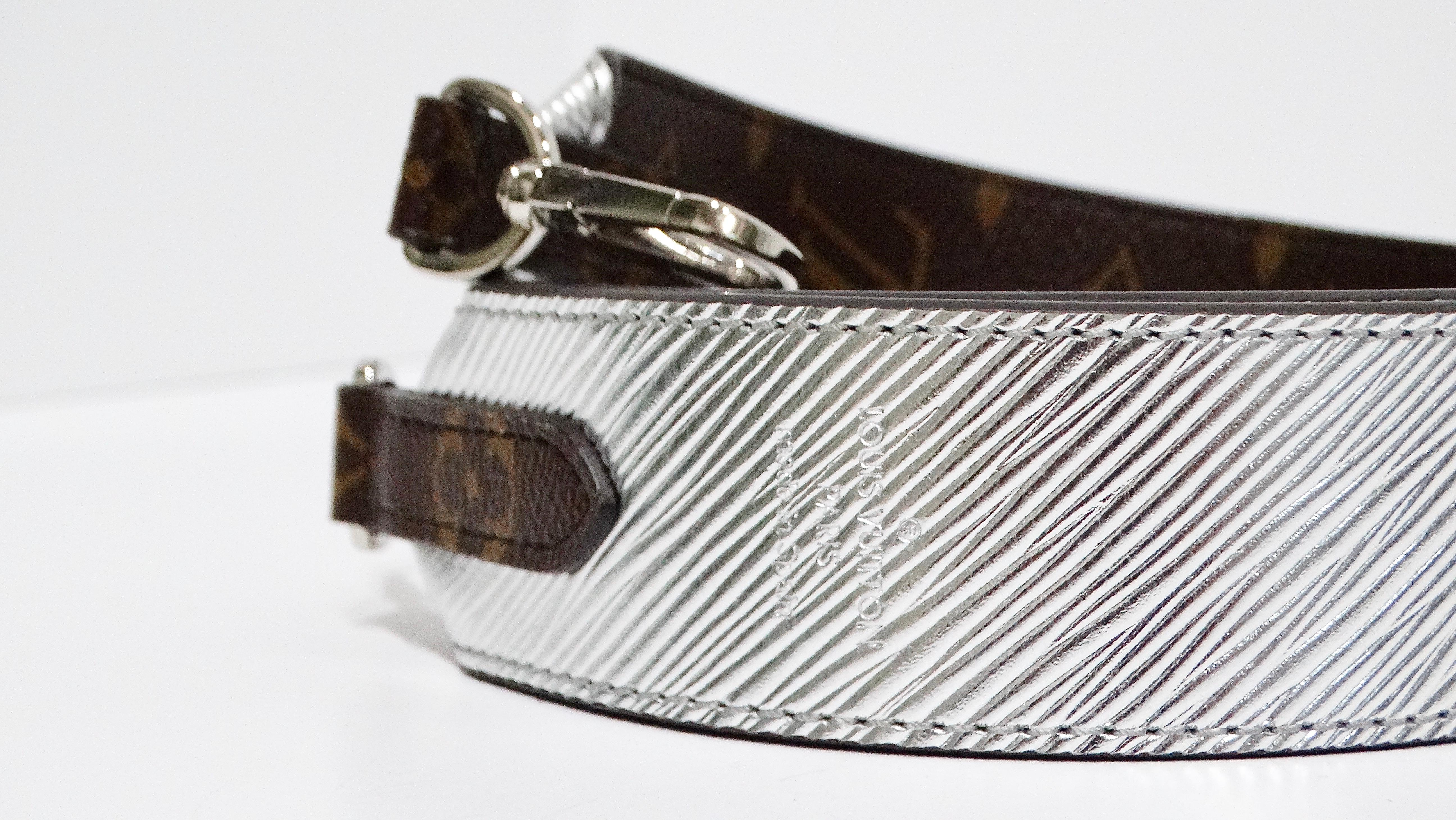 Women's Louis Vuitton Monogram Silver Metallic Reversible Shoulder Strap